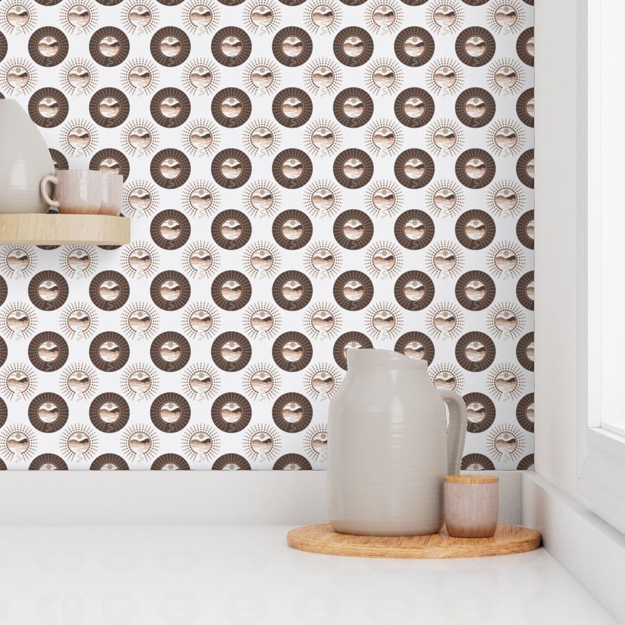 Ditsy Pantone Relaxed Elegance Minimalist Landscape Polka Dot Mandala