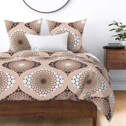 Large Radiant Relaxed Elegance Mandala Mid Century Modern Ogee Damask