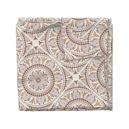 24” Warm Neutrals Cafe Ombre Dot Mandala Diamond Tile - Large