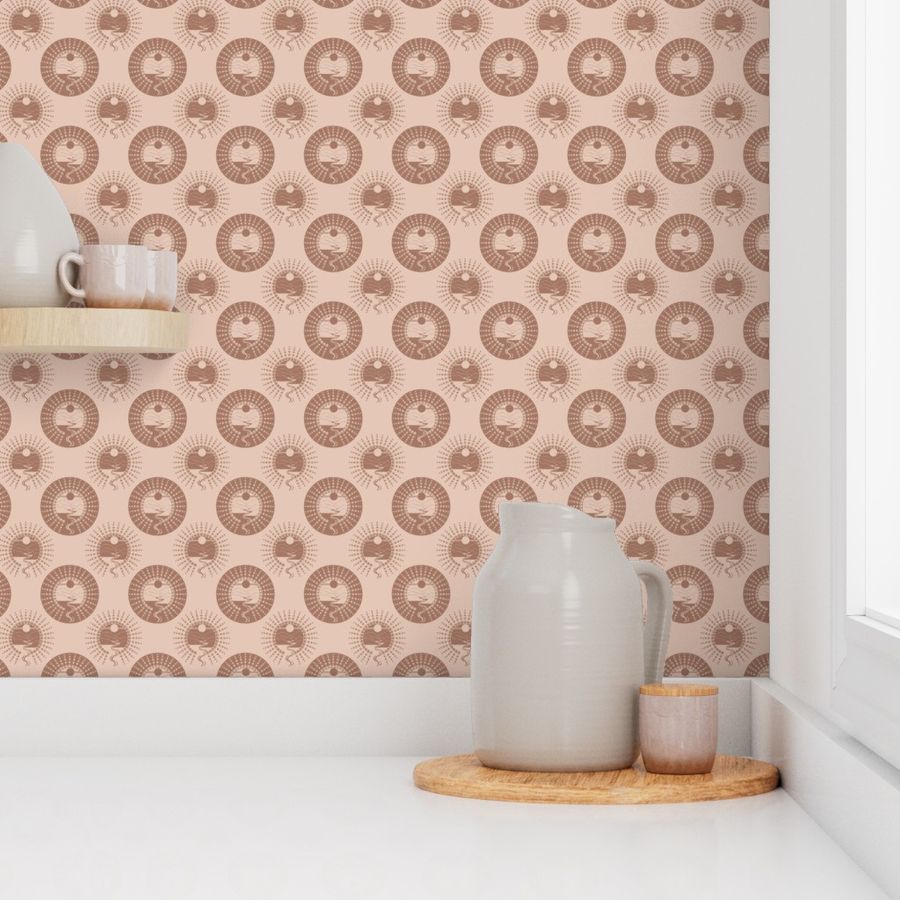 Ditsy Mocha Minimalist Landscape Relaxed Elegance Polka Dot Mandala