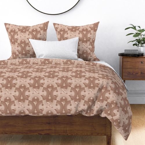 Medium Mocha Minimalist Landscape Relaxed Elegance Mandala Deco Ogee Fans