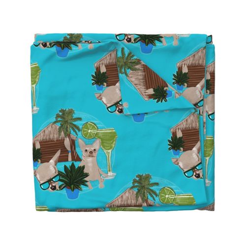 24” Chihuahuas Cabanas And Cocktails Polka Dots - Large