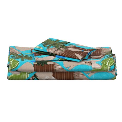 24” Chihuahuas Cabanas And Cocktails Diamond Tile - Large
