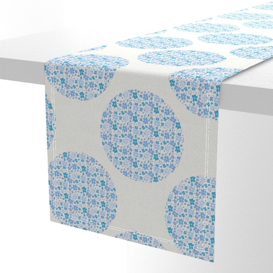 Medium Retro Florals Berry Blues Polka Dot