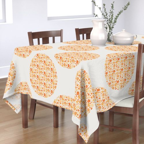 24” Retro Florals Fall Oranges Polka Dots - Large