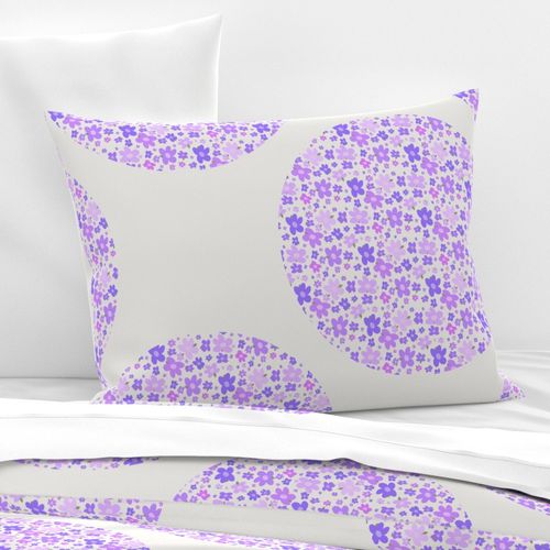 24” Lilac and Lavender Retro Florals Polka Dots - Large