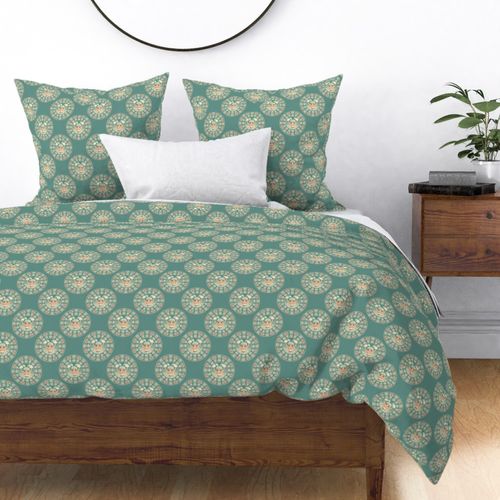 Small Sage And Sand Cute Kawaii Retro Cheerleader Ornate Polka Dot Mandala