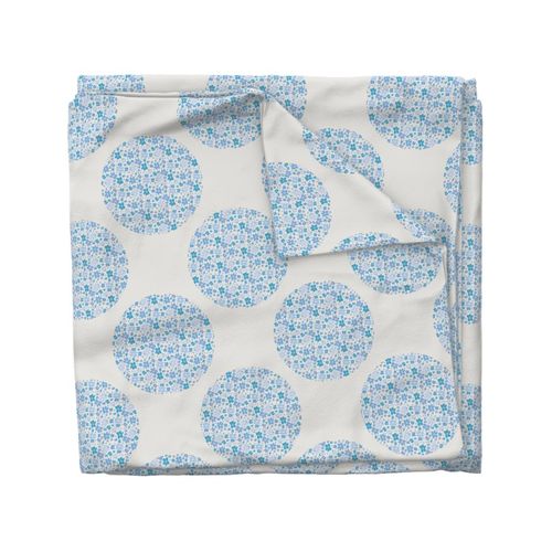 Medium Retro Florals Berry Blues Polka Dot