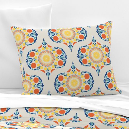 Medium Aegean Summer Oranges And Lemons Mid Mod Ogee
