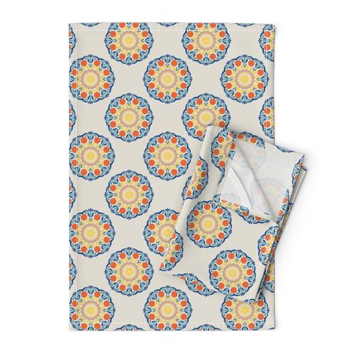 Small Aegean Summer Oranges And Lemons Polka Dots