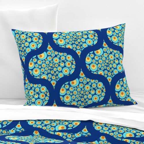 Medium Starry Night On Sea Doodle Mid Mod Ogee