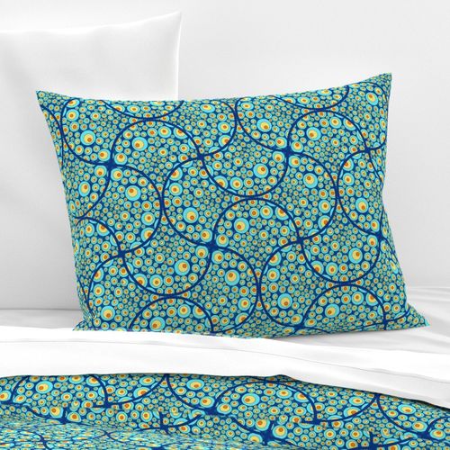 Medium Starry Night On Sea Doodle Art Deco Ogee Fans