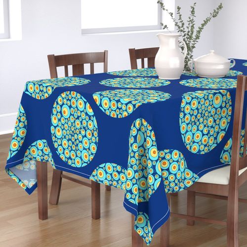 Large Starry Night On Sea Doodle Polka Dots