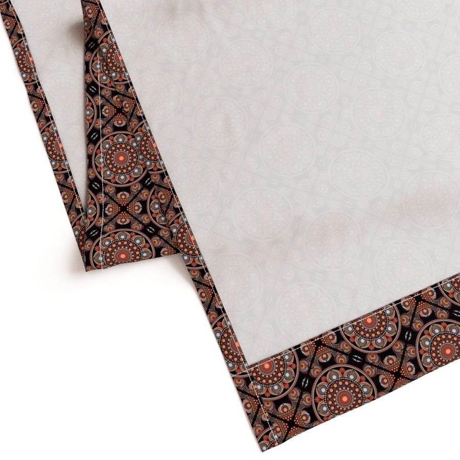 Small Safari Sunset Bohemian Star Fall Diamond Tile Mandala