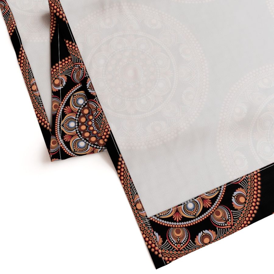 Large Safari Sunset Bohemian Star Fall Polka Dot Mandala