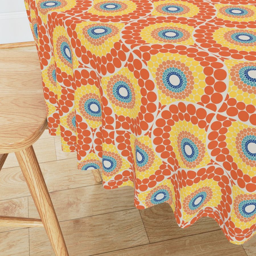 Medium Radiant Aegean Summer Tessellated Fans Mandala