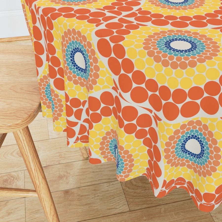 Large Radiant Aegean Summer Tessellated Fans Mandala