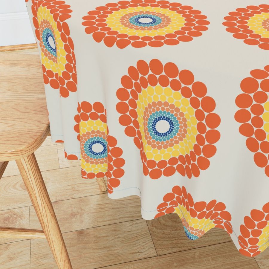 Medium Radiant Aegean Summer Polka Dot Mandala