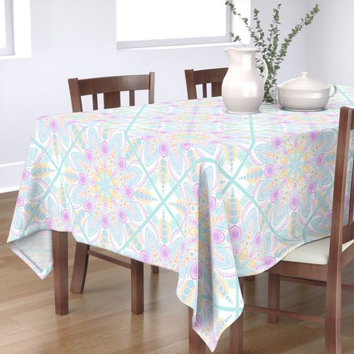 Large Pastel Rainbow Ice Cream Sundae Diamond Tile Mandala