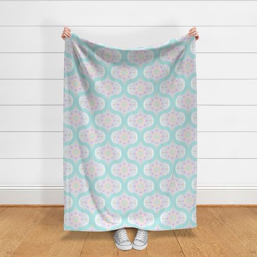 Medium Pastel Rainbow Ice Cream Sundae Retro Ogee Mandala