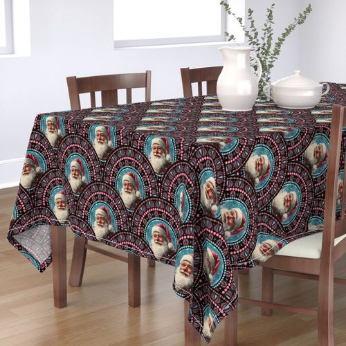 Medium Retro Santa Dot Mandala Art Deco Scallops