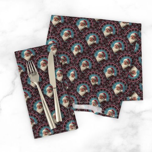 Ditsy Retro Santa Dot Mandala Art Deco Scallops