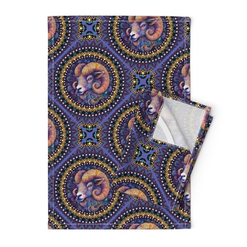 Medium Whimsical Aries Dot Mandala Diamond Tile
