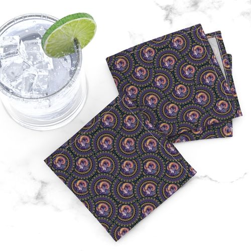 Ditsy Whimsical Aries Dot Mandala Art Deco Fans
