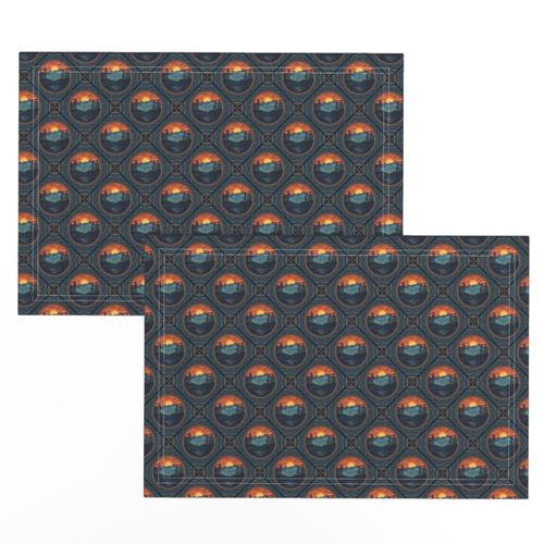 Ditsy Vintage Wilderness Dot Mandala Diamond Tile