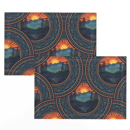 Large Vintage Wilderness Dot Mandala Art Deco Fans