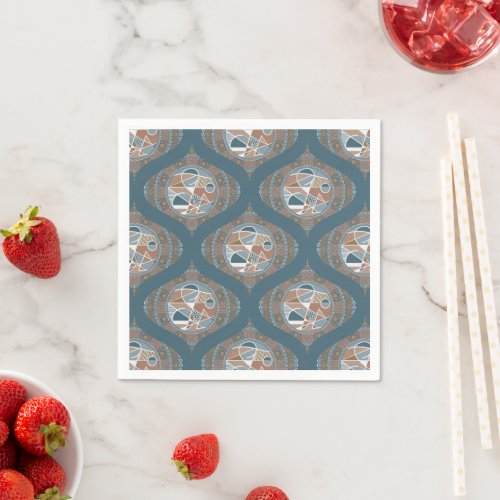 Abstract Accent Dot Mandala Retro Ogee Decoupage Napkins