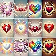 Colorful Christian Valentine Hearts Scrapbook Paper, Junk Journal and Paper Craft Pad