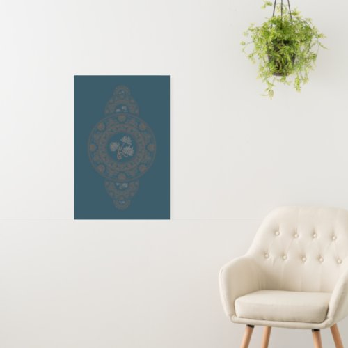 Custom Gold Rococo Lotus Ornamental Mandala Wall Foam Board