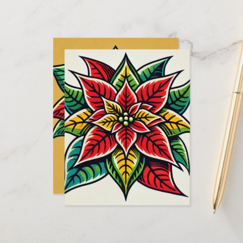 Festive Floral Pop Art Poinsettia Scrapbook Paper