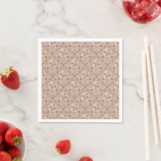 Mocha Rococo Revival Mandala Scallop Decoupage Napkins