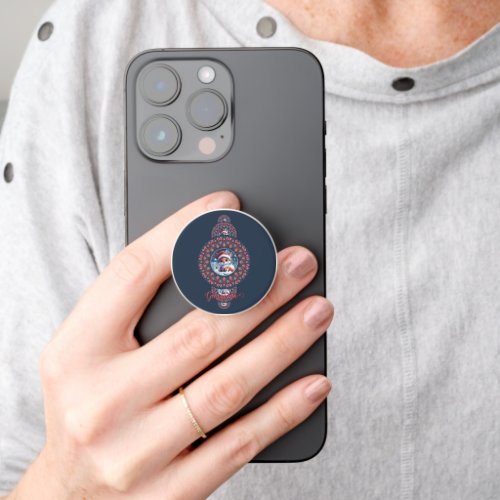 Personalized Festive Kawaii Fox Ornamental Mandala PopSocket
