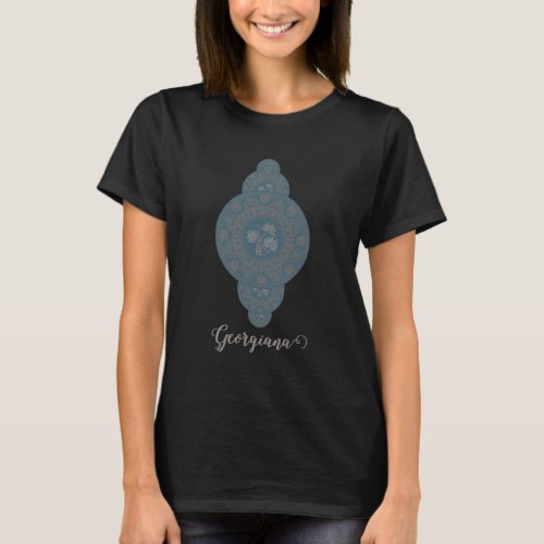 Personalized Gold Rococo Lotus Ornamental Mandala T-Shirt