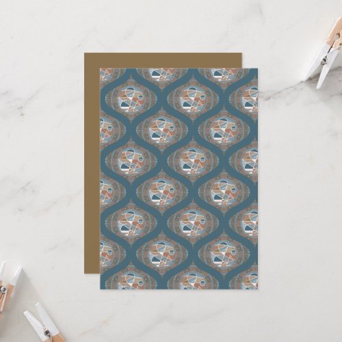 Printable Abstract Accent Dot Mandala Retro Ogee Invitation