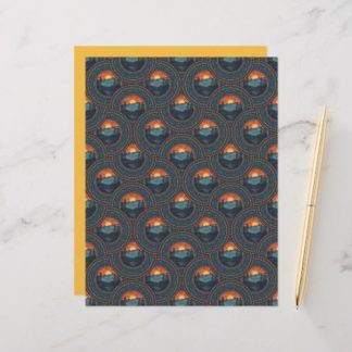 Vintage Wilderness Sunset Mandala Art Deco Fans