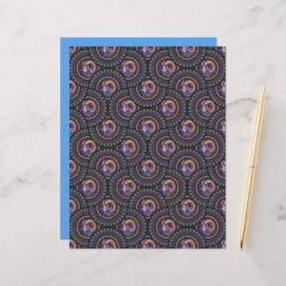 Whimsical Aries Astrology Mandala Art Deco Fans