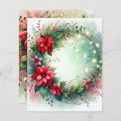 Whimsical Christmas Poinsettia Wreath Scrapbook