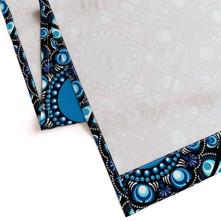 Large Fireworks on the Blue Danube Dot Mandala Modern Diamond Tile