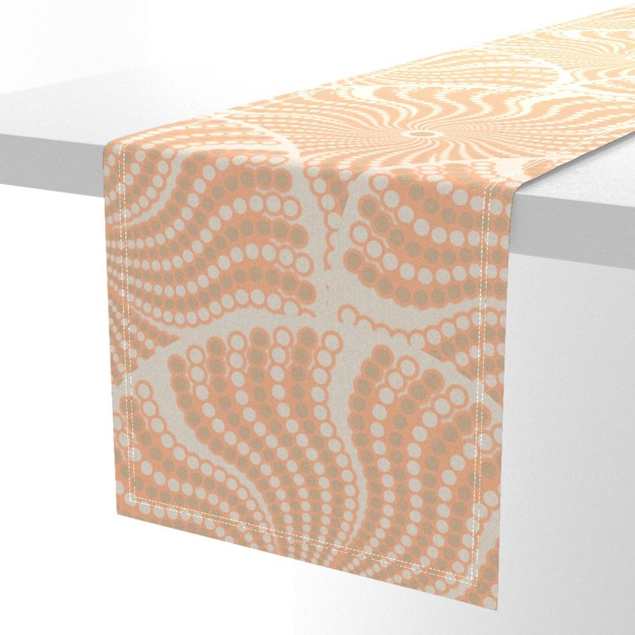 24” Sand Swirl Peach Plethora Dot Mandala Scallop - Large