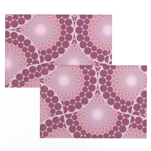 24” Radiant Dusky Rose Dot Mandala Mirrored Scallop - Large