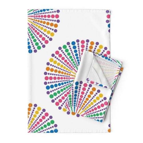 24” Maximalist Rainbow Sea Urchin Polka Dot Mandala - Medium