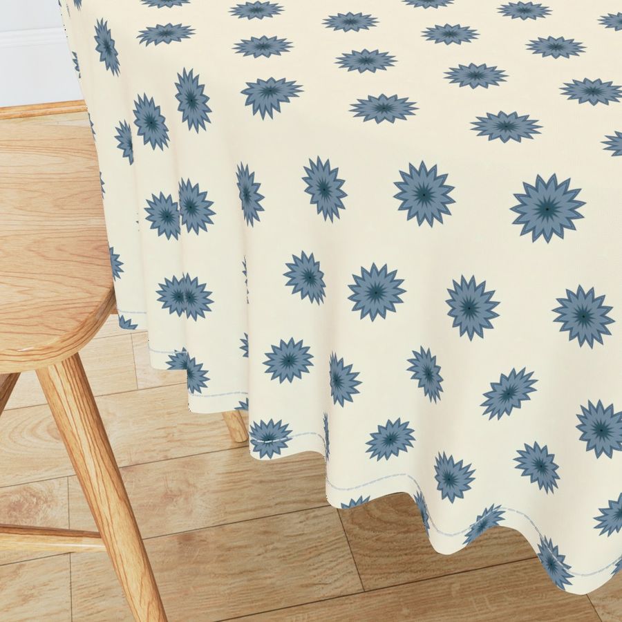 Geometric Boho Blue Polka Dot Starburst