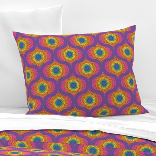 6” Radiant Maximalist Rainbow Dot Mandala Retro Ogee - Small