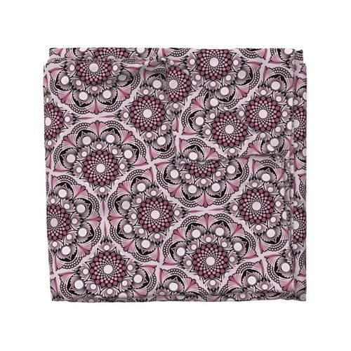 24” Cherry Blossom Dusky Rose Dot Mandala Fans - Large