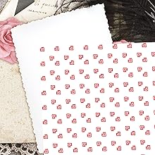 White and Red Patterns Scrapbook Paper, Junk Journal and Paper Craft Pad