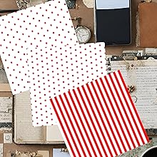 White and Red Patterns Scrapbook Paper, Junk Journal and Paper Craft Pad